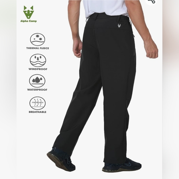$79 NWT Men M Alpha Camp Travel Pants Water Wind Resistant Fleece Lined Hiking - Picture 2 of 14
